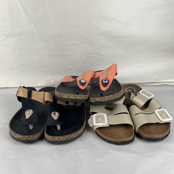 3x Women's Avon Size 7 (38) Casual T-Bar & Open Toe Slide Sandal Shoes - Picture 3 of 16